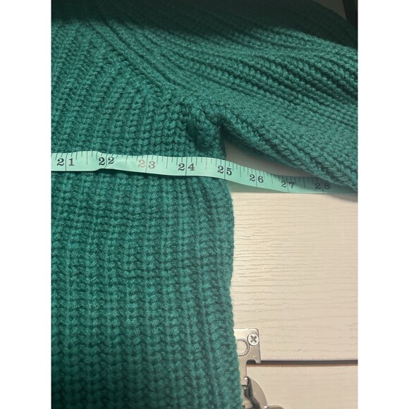 Lands' End Women's Knit Cable Turtleneck Sweater Green Midweight Sz 2X - Picture 4 of 6